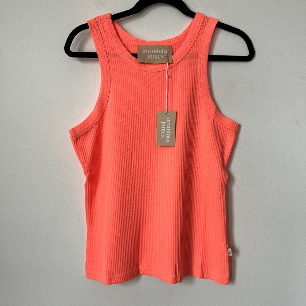 NWT Araminta James The Everyday Tank Apricot Waffle Knit Women Large Beach